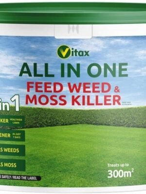 Vitax All In One Feed, Weed & Moss Killer 300m² Tub – Greener Lawn in 7 Days