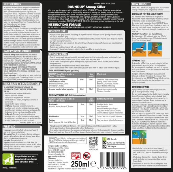 Roundup Tree Stump Concentrate Weedkiller 250ml