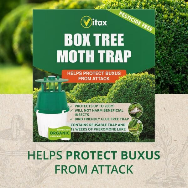 Box Tree Moth Trap (3) Vitax Box Tree Moth Trap – Pheromone Moth Trap with 12-Week Lure for Monitoring and Controlling Box Tree Moths