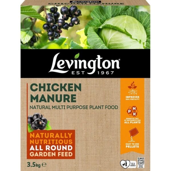 Chicken Manure 3.5Kg (1) Levington Chicken Manure Natural Multi-Purpose Plant Food 3.5kg – Organic Fertiliser