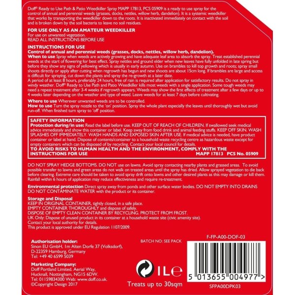 Doff Fast Acting 24 hour Weedkiller 1L