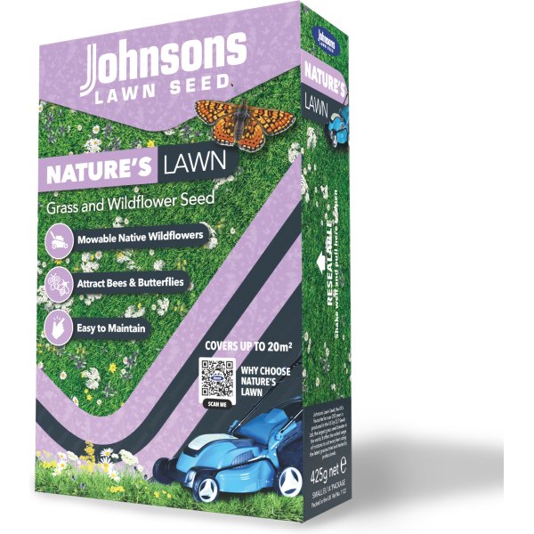 Johnsons Natures Lawn Grass & Wildflowers Seed 400g