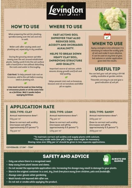 Lime 3.5 Kg (2) Levington Garden Lime 3.5kg – Reduces Soil Acidity & Promotes Healthy Growth