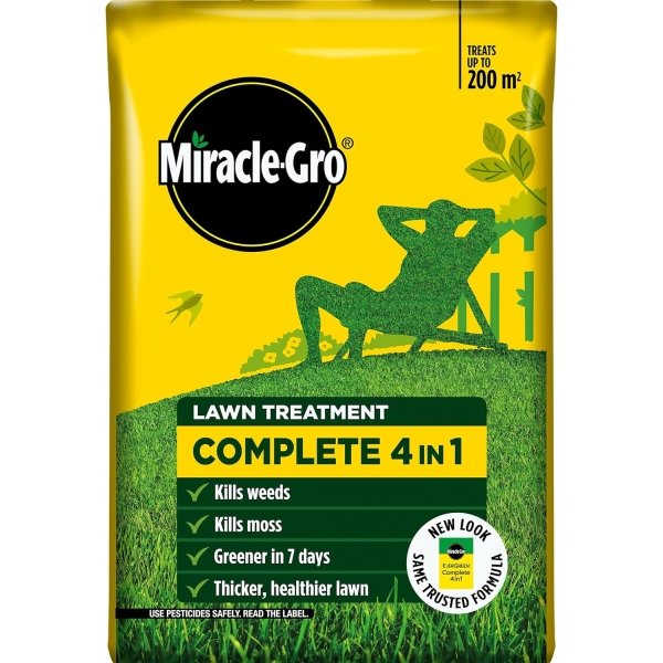 Miracle-Gro Complete 4 in 1 200m2 (2) Miracle-Gro Evergreen Complete 4 in 1 Lawn Feed, Weed & Moss Killer – 200m² Coverage