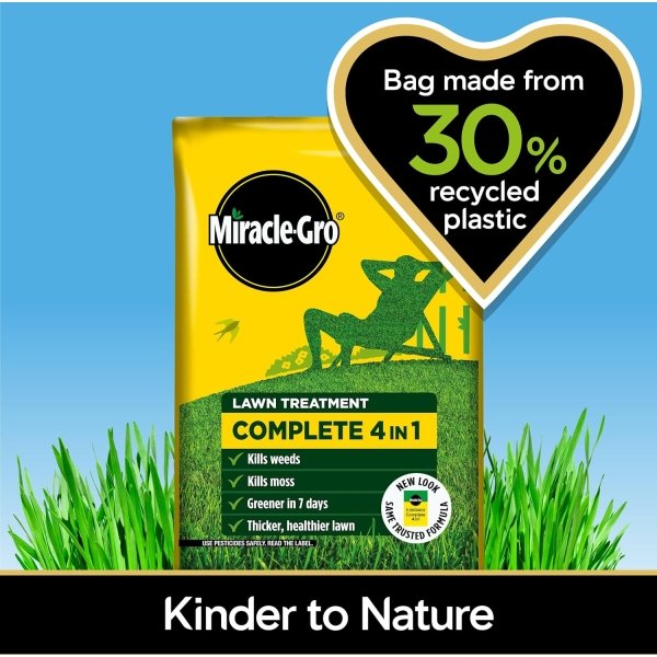 Miracle-Gro Complete 4 in 1 200m2 (4) Miracle-Gro Evergreen Complete 4 in 1 Lawn Feed, Weed & Moss Killer – 200m² Coverage