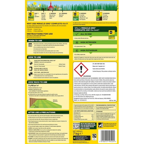 Miracle-Gro Complete 4 in 1 200m2 (5) Miracle-Gro Evergreen Complete 4 in 1 Lawn Feed, Weed & Moss Killer – 200m² Coverage