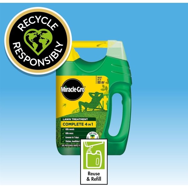 Miracle-Gro Evergreen Complete 4 in 1 Spreader 80m² – Kills Weeds, Controls Moss & Feeds Grass