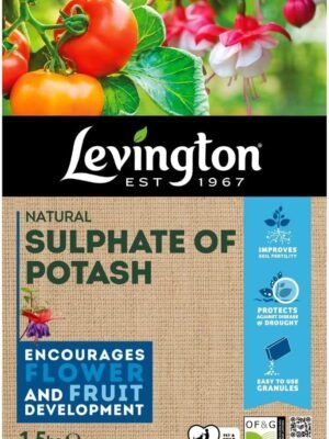 Natural Sulphate of Potash 1.5Kg (1) Levington Natural Sulphate of Potash 1.5kg – Promotes Flowering & Fruit Development