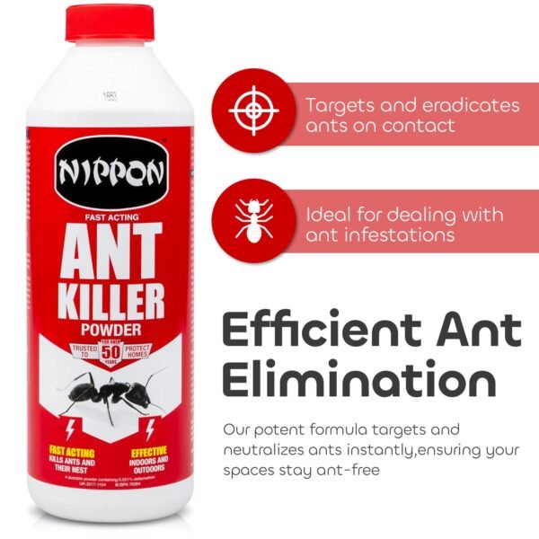 Nippon Ant Killer Powder 500g (3) Nippon Ant Killer Powder 500g – Long-Lasting Indoor & Outdoor Insect Control