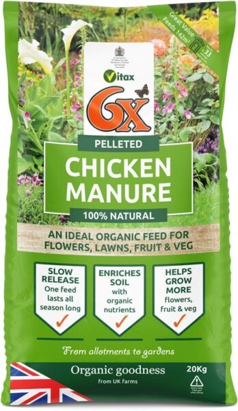 Pelleted Chicken Manure Fertiliser 20Kg (1) 6X Pelleted Chicken Manure Fertiliser 20Kg – Organic, Natural Soil & Plant Feed