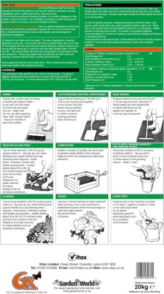 Pelleted Chicken Manure Fertiliser 20Kg (7) 6X Pelleted Chicken Manure Fertiliser 20Kg – Organic, Natural Soil & Plant Feed