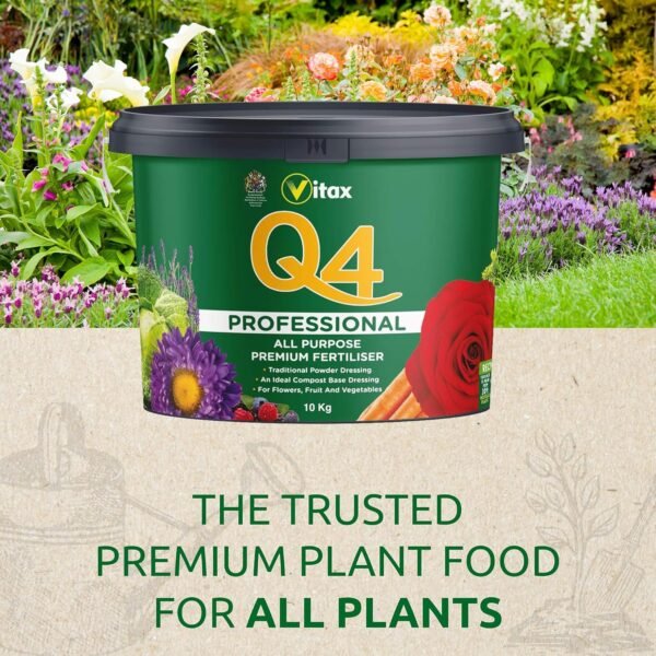 Q4 10Kg (5) Vitax Q4 Fertiliser 10Kg Powder – All-Purpose Plant Food for Flowers, Vegetables & Lawns