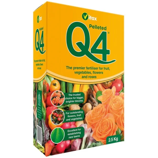 Q4 2.5Kg (1) Vitax Q4 Fertiliser Pellets 2.5Kg – All-Purpose Plant Food for Flowers, Vegetables & Lawns