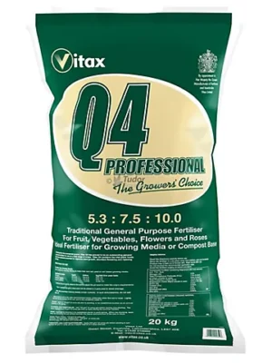 Q4 20Kg (1) Vitax Q4 Fertiliser 20Kg Powder – All-Purpose Plant Food for Flowers, Vegetables & Lawns