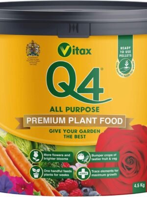 Q4 4.5Kg (1) Vitax Q4 Fertiliser Pellets 4.5Kg – All-Purpose Plant Food for Flowers, Vegetables & Lawns