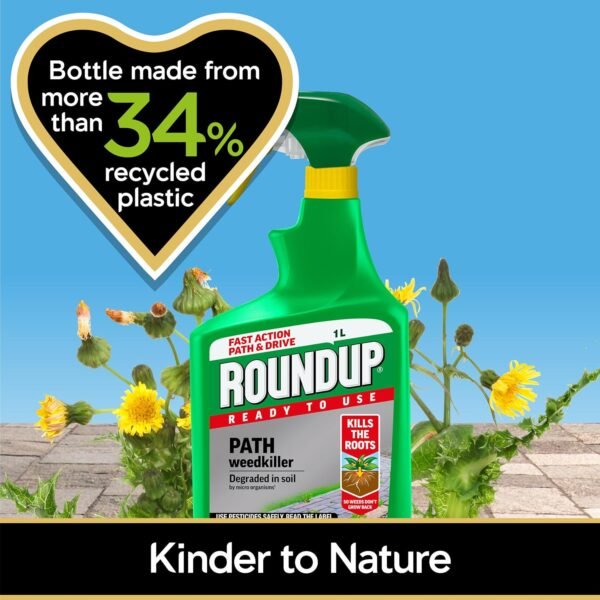 Roundup Ready To Use Path & Drive 1L (3) Round up Fast Action Path and Drive Ready To Use Weed killer 1L