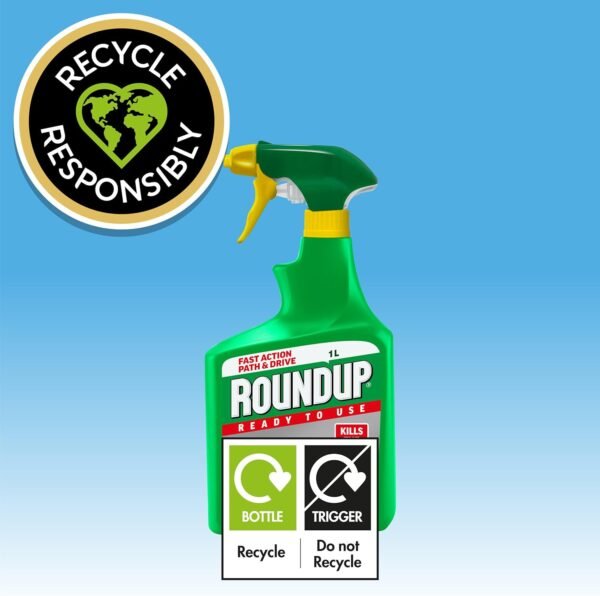 Roundup Ready To Use Path & Drive 1L (5) Round up Fast Action Path and Drive Ready To Use Weed killer 1L