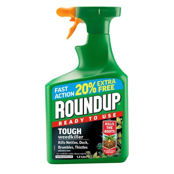 Roundup Ready to Use Tough Weedkiller 1.2L (1) Roundup Ready to Use Tough Weedkiller 1.2L – Fast-Acting Systemic Weed Control