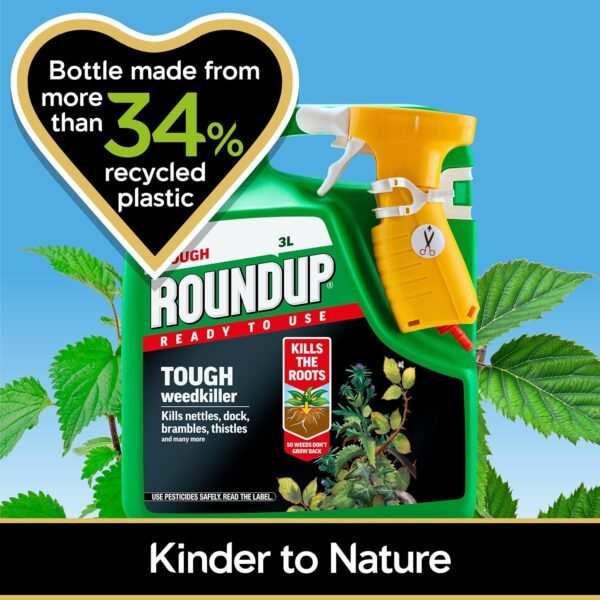 Roundup Ready to Use Tough Weedkiller 3L (2) Roundup Ready to Use Tough Weedkiller 3L