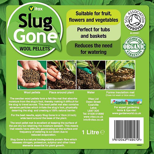 Slug Gone 10L (5) Slug Gone Wool Pellets 10L – Natural Slug & Snail Repellent, Pet & Child Safe
