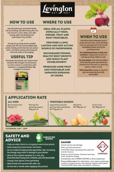 Super Phosphate 1.5Kg (2) Levington Superphosphate 1.5kg – High-Phosphate Fertiliser for Strong Root Growth