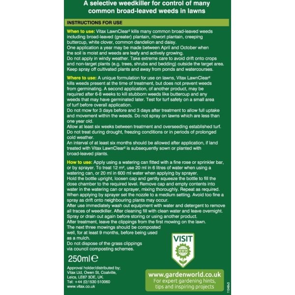 Vitax Lawn Clear 250ml