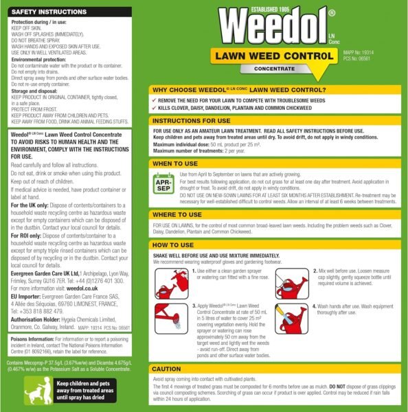 Weedol Lawn Weed Killer Concentrate – 500 ml
