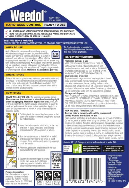 Weedol Path & Gravel Control Ready to Use – 3L