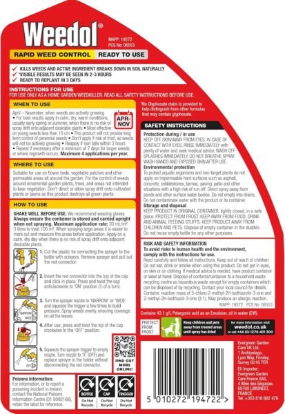Weedol Rapid Weed Control Ready to Use Weedkiller – 3L