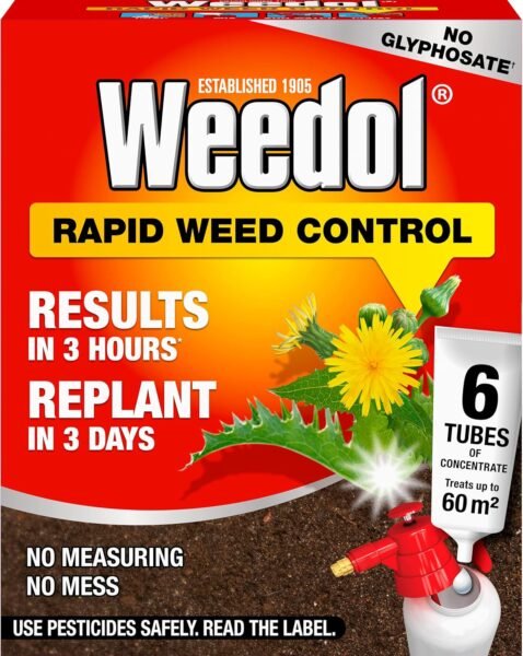 Weedol Rapid Weed Control 60m2 - 6 Pack (1) Weedol Rapid Weed Control 6 Tubes 60m² (Concentrate Tubes)