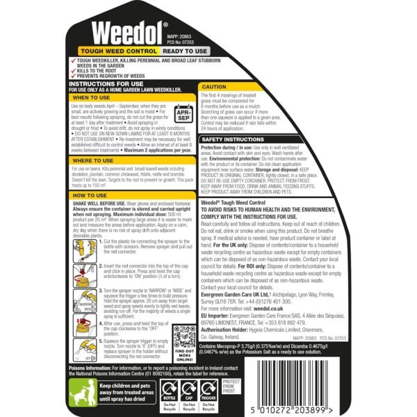 Weedol Tough Weed Control Ready to Use Weedkiller – 3L
