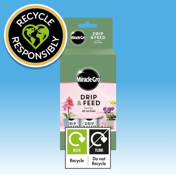 Miracle-Gro Drip & Feed Orchid – Pack of 3 Ready-to-Use Orchid Feeders for 1 Month’s Care