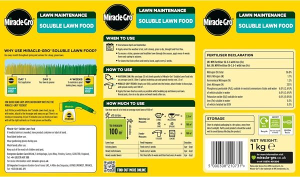 81BDf2NUrdL._AC_SL1500_ Miracle-Gro Water Soluble Lawn Food 1kg Carton