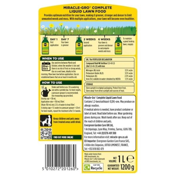 81HFSGRAwsL._SL1500_ Miracle-Gro Complete Liquid Concentrate Lawn Food – 1 L