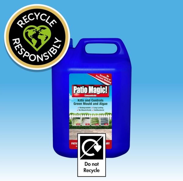 Patio Magic Concentrate Weedkiller for Patios, Driveways, Paths & Gravel (350 m² Coverage) – 5 L