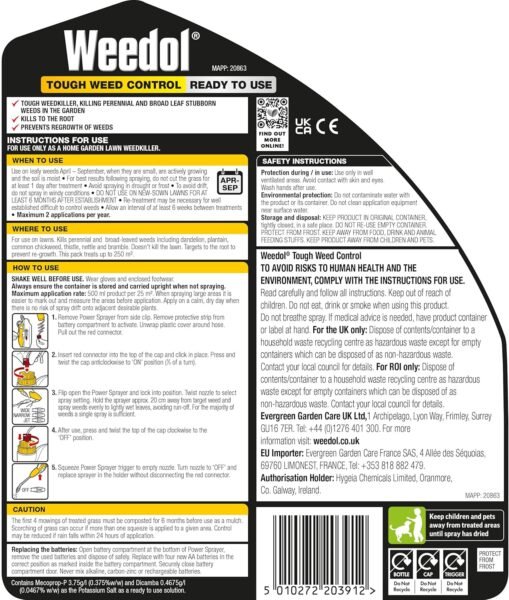 919KZlZ4OAL._AC_SL1500_ Weedol Tough Weed Control Ready to Use Weedkiller Power Sprayer – 5L