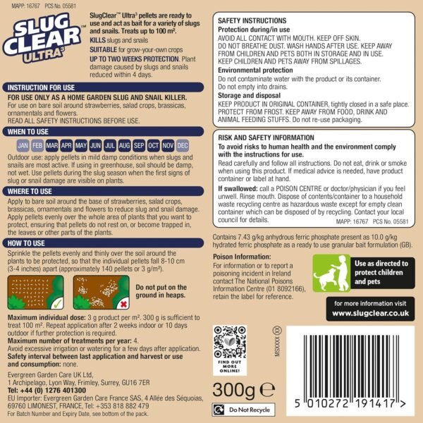 91EpWXOWxEL._AC_SL1500_ SlugClear Ultra 3 – 300 g Tube Slug & Snail Killer