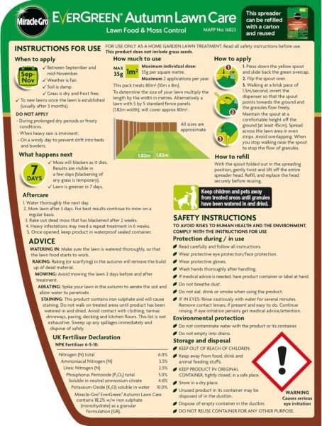 Miracle-Gro Autumn Lawn Care Spreader – 80m² Coverage