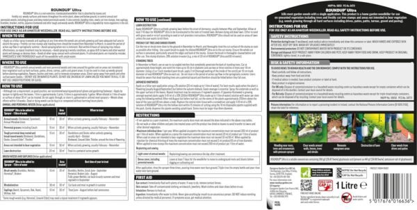 Roundup Ultra Tough Concentrate Weedkiller – 1 L