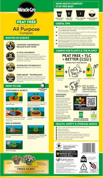 91+trbaP6PL._AC_SL1500_ Miracle-Gro All Purpose Compost – 50L Premium Nutrient-Rich Growing Mix for Indoor & Outdoor Plants