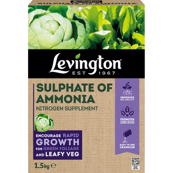 levington-sulphate-of-ammonia-1.5kg-carton-121087.png Levington Sulphate of Ammonia 1.5kg – Fast-Acting Nitrogen Fertiliser for Healthy Leaf Growth