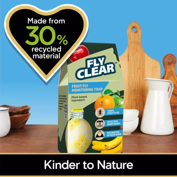 Fly Clear Fruit Fly Monitoring Trap – 10 ml for Indoor & Outdoor Fruit Fly Control