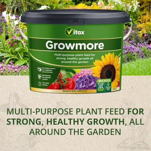 919rdR6KajL._AC_SL1500_ Growmore General Purpose Fertiliser – 10kg Tub Balanced NPK Feed for Strong All-Round Plant Growth